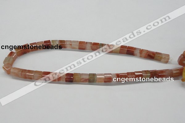 CDQ36 15.5 inches 8*8mm cube natural red quartz beads wholesale