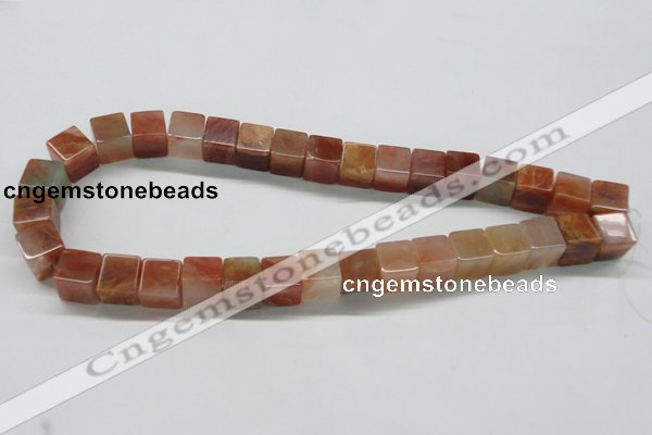 CDQ37 15.5 inches 12*12mm cube natural red quartz beads wholesale