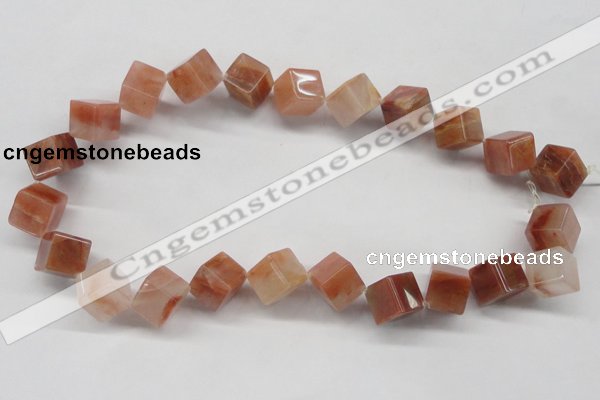 CDQ39 15.5 inches 12*12mm cube natural red quartz beads wholesale