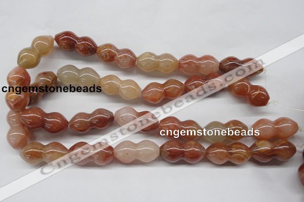 CDQ42 15.5 inches 15*30mm calabash natural red quartz beads