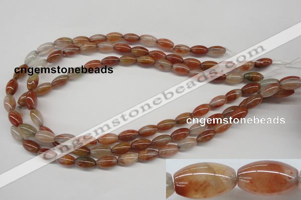 CDQ43 15.5 inches 7*13mm rice natural red quartz beads wholesale