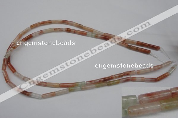 CDQ50 15.5 inches 4*13mm tube natural red quartz beads wholesale