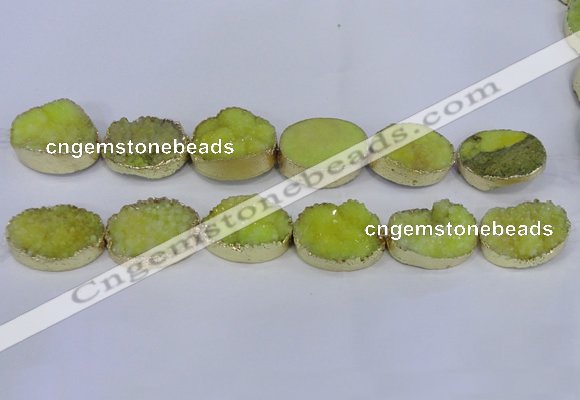 CDQ501 20*30mm - 22*30mm oval druzy quartz beads wholesale