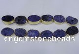 CDQ502 20*30mm - 22*30mm oval druzy quartz beads wholesale