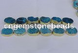 CDQ505 20*30mm - 22*30mm oval druzy quartz beads wholesale