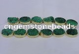 CDQ506 20*30mm - 22*30mm oval druzy quartz beads wholesale