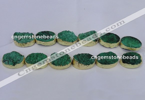 CDQ506 20*30mm - 22*30mm oval druzy quartz beads wholesale