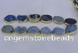 CDQ507 20*30mm - 22*30mm oval druzy quartz beads wholesale