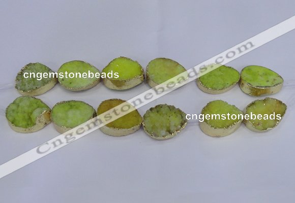 CDQ510 20*30mm - 22*30mm teardrop druzy quartz beads wholesale