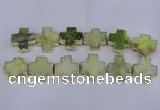 CDQ518 23*24mm - 24*25mm cross druzy quartz beads wholesale