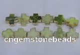 CDQ518 23*24mm - 24*25mm cross druzy quartz beads wholesale