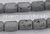 CDQ600 8 inches 6*8mm drum druzy quartz beads wholesale