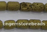 CDQ601 8 inches 6*8mm drum druzy quartz beads wholesale