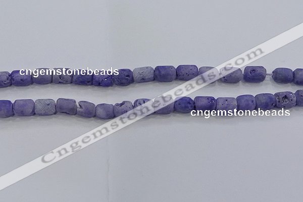 CDQ602 8 inches 6*8mm drum druzy quartz beads wholesale