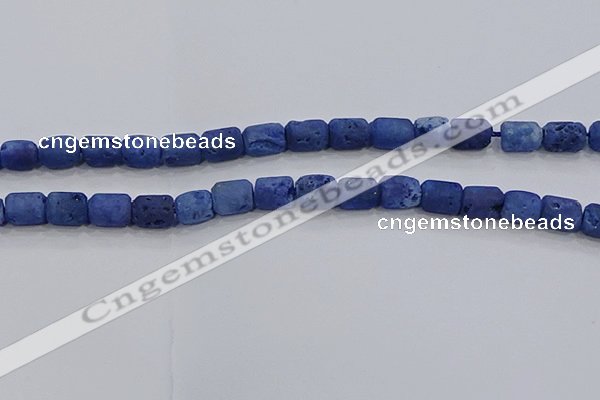 CDQ603 8 inches 6*8mm drum druzy quartz beads wholesale