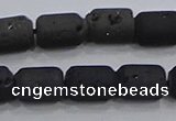 CDQ615 8 inches 6*8mm drum druzy quartz beads wholesale