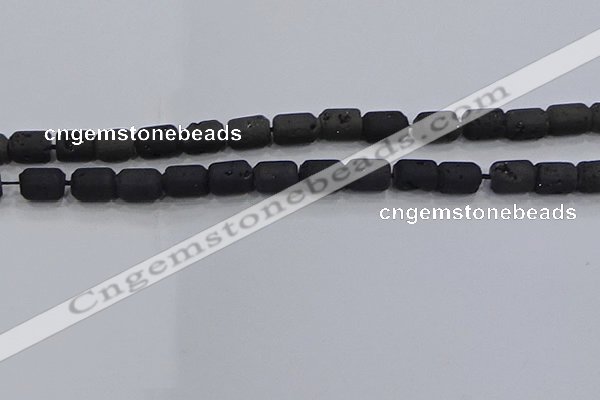 CDQ615 8 inches 6*8mm drum druzy quartz beads wholesale