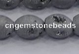 CDQ620 8 inches 10*12mm rice druzy quartz beads wholesale