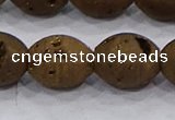 CDQ623 8 inches 10*12mm rice druzy quartz beads wholesale