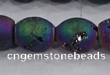 CDQ627 8 inches 10*12mm rice druzy quartz beads wholesale