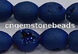 CDQ628 8 inches 10*12mm rice druzy quartz beads wholesale