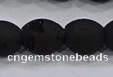 CDQ629 8 inches 10*12mm rice druzy quartz beads wholesale