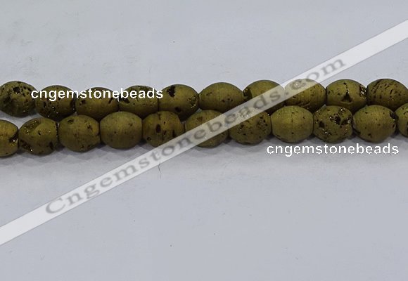 CDQ636 8 inches 12*14mm rice druzy quartz beads wholesale