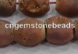 CDQ637 8 inches 12*14mm rice druzy quartz beads wholesale