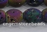 CDQ641 8 inches 12*14mm rice druzy quartz beads wholesale