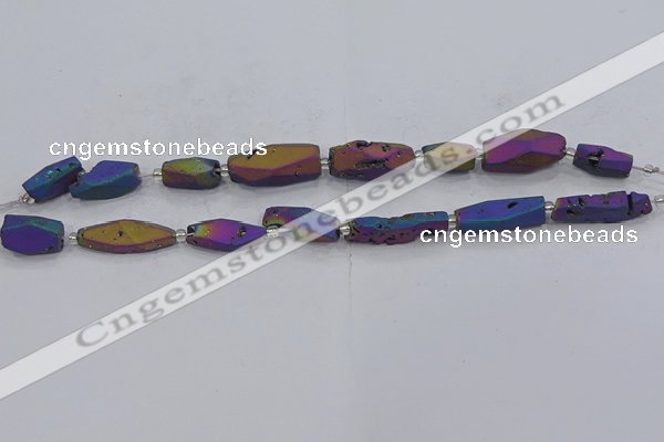 CDQ652 8 inches 8*20mm - 10*30mm freeform druzy quartz beads