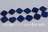 CDQ666 8 inches 25*25mm diamond druzy quartz beads wholesale