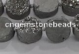 CDQ702 8 inches 12mm coin druzy quartz beads wholesale