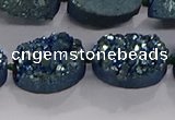 CDQ714 8 inches 13*18mm oval druzy quartz beads wholesale