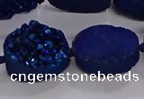 CDQ716 8 inches 13*18mm oval druzy quartz beads wholesale