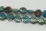 CDS10 16 inches 10mm flat round dyed serpentine jasper beads wholesale