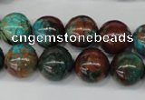 CDS189 15.5 inches 14mm round dyed serpentine jasper beads