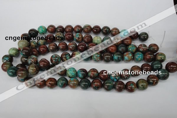 CDS189 15.5 inches 14mm round dyed serpentine jasper beads