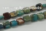 CDS19 16 inches 8*8mm square dyed serpentine jasper beads wholesale