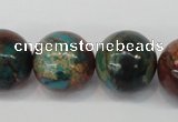 CDS192 15.5 inches 20mm round dyed serpentine jasper beads