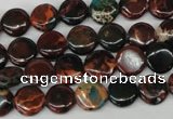 CDS198 15.5 inches 10mm flat round dyed serpentine jasper beads