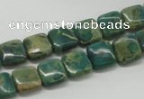 CDS20 16 inches 10*10mm square dyed serpentine jasper beads wholesale