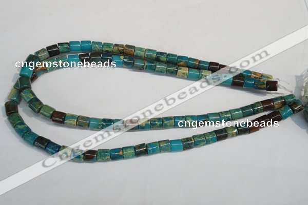 CDS254 15.5 inches 8*8mm tube dyed serpentine jasper beads
