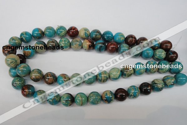 CDS26 15.5 inches 14mm round dyed serpentine jasper beads