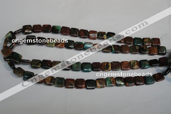 CDS262 15.5 inches 12*12mm square dyed serpentine jasper beads