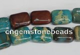 CDS264 15.5 inches 10*14mm rectangle dyed serpentine jasper beads