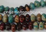 CDS30 15.5 inches 6*10mm rondelle dyed serpentine jasper beads