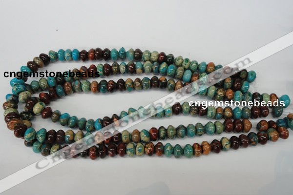 CDS30 15.5 inches 6*10mm rondelle dyed serpentine jasper beads