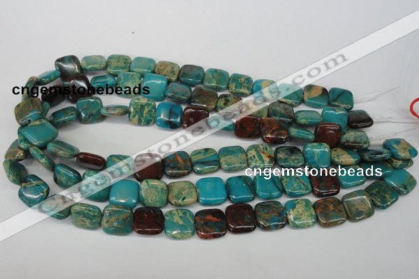 CDS39 15.5 inches 14*14mm square dyed serpentine jasper beads