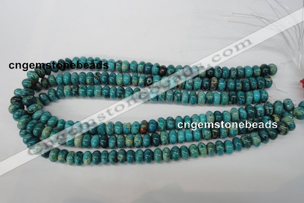 CDS45 15.5 inches 6*10mm rondelle dyed serpentine jasper beads