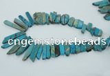 CDS500 Top drilled 8*20mm - 10*55mm sticks serpentine jasper beads